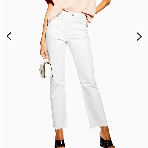topshop off white straight jeans